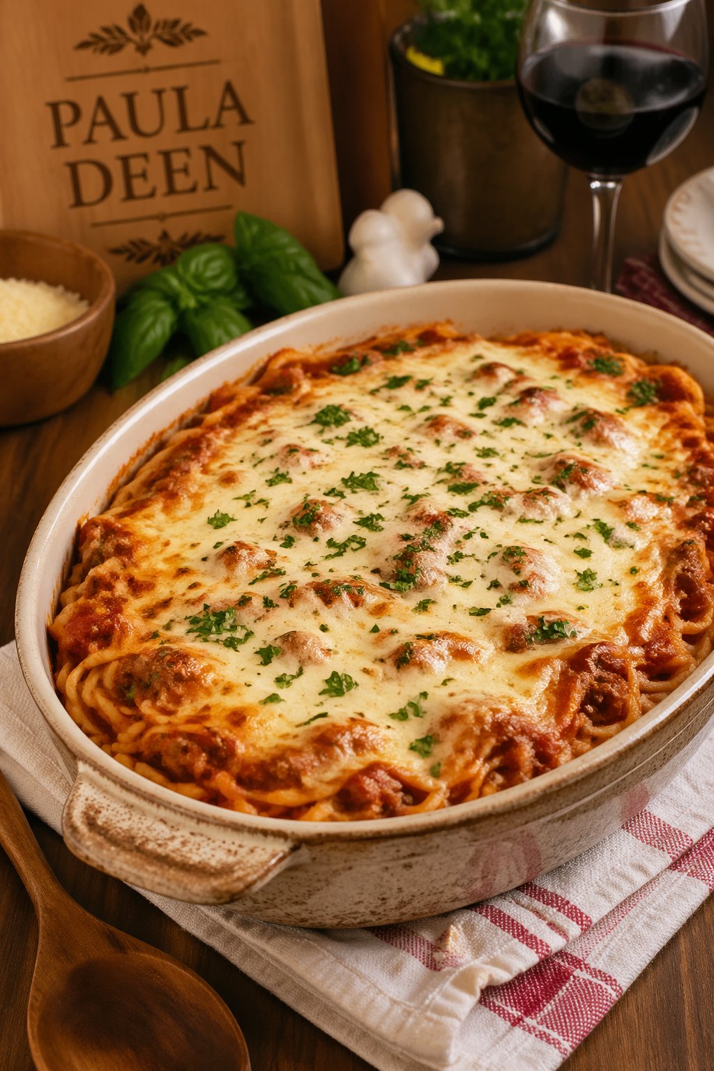 Paula Deen Baked Spaghetti 
