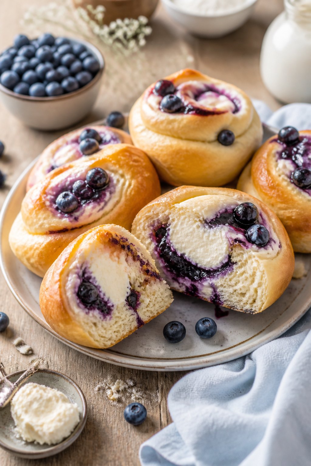 Blueberry Cheesecake Buns