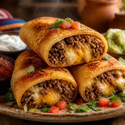 Beef and Cheese Chimichangas Recipe