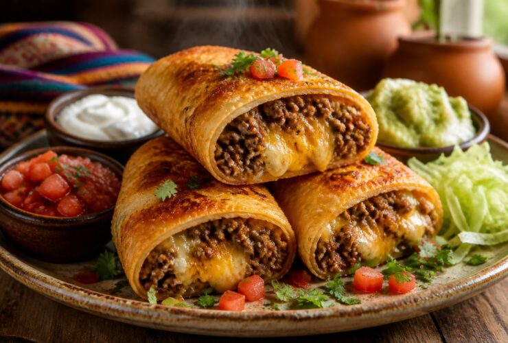 Beef and Cheese Chimichangas Recipe
