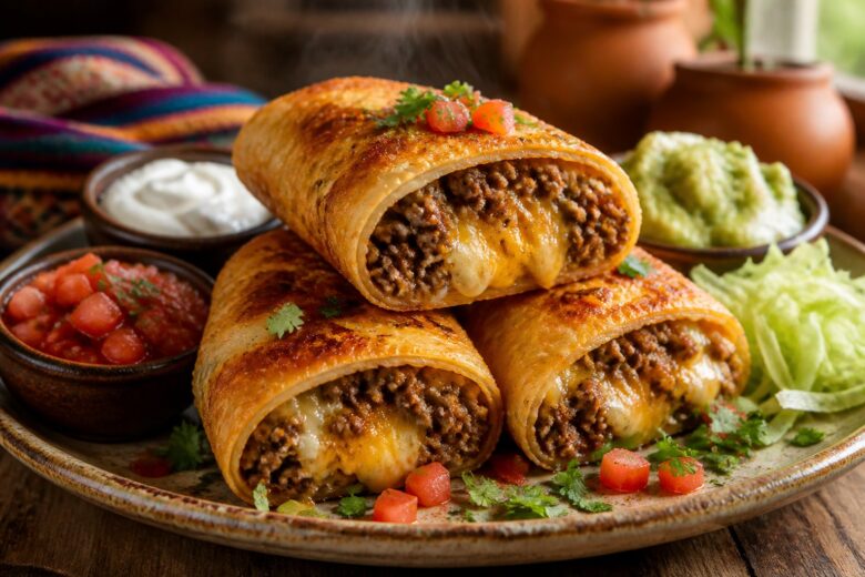 Beef and Cheese Chimichangas Recipe