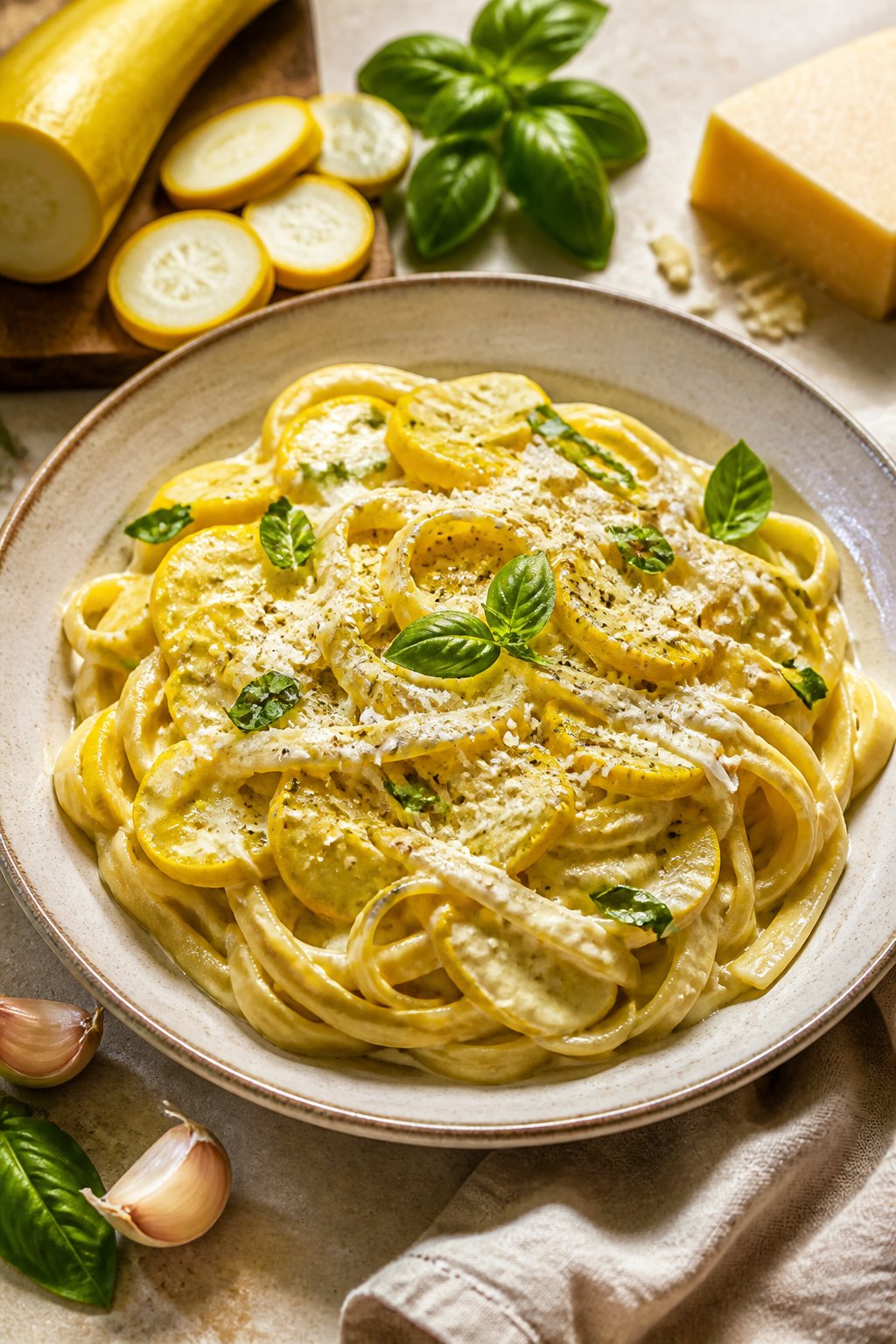 Creamy Yellow Squash Pasta